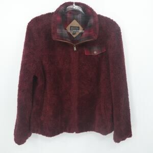 Pendleton Pullover Womens XL Sherpa Fleece Plaid Lined Zip Collar Jacket‎